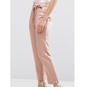 NWT Asos Satin Peg Pants with Tie